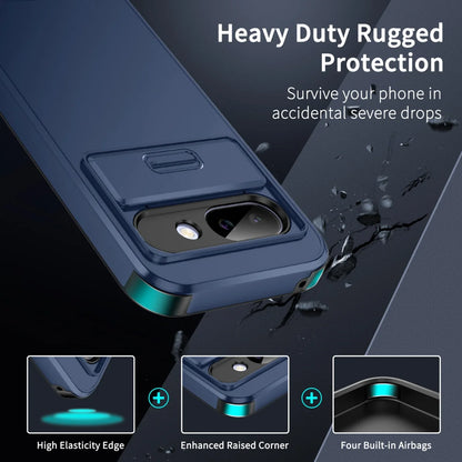 Luxury Slide Camera Protective TPU Phone Case For Google Pixel 9 8 7 Pro XL 9A 8A 6A Military Shockproof Defender Bumper Cover