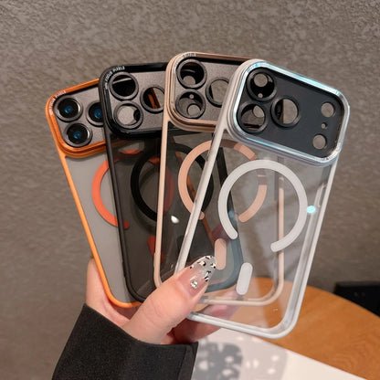 Luxury New Color Shockproof Armor Case For iPhone 17 Air 16 15 14 Plus 13 12 11 Pro Max For Magsafe Hard Clear Metal Lens Cover