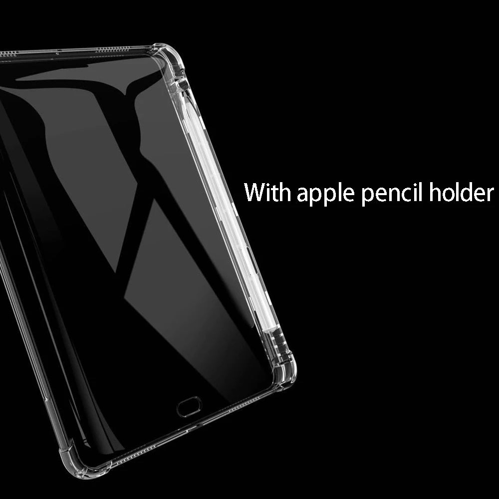 Clear Case For Ipad Pro 11 12.9 10.5 9.7 9th Generation With Pencil Holder Cover Ipad Mini 6 Air 5 4 3 2 1 10th 8 7 5 Tpu Case