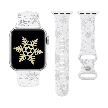 Christmas Engraved Strap For Apple Watch Band 49mm 46mm 45mm 44mm 42mm 40 41 Bracelet correa IWatch Series 11 10 SE 9 8 7 Ultra