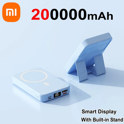 Xiaomi 200000mAh Power Bank 22.5W Magnetic Wireless With USB-C Ports Built-in Stand Fast Charging Power Bank For Iphone Samsung