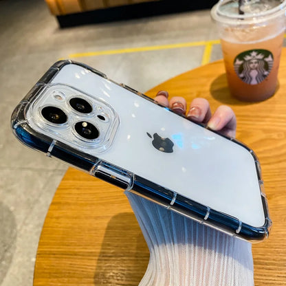 Luxury Transparent Shockproof Phone Case For iPhone 11 12 13 14 15 16 Pro Max X XS XR 7 8 Plus Clear Night Light Bumper Cover