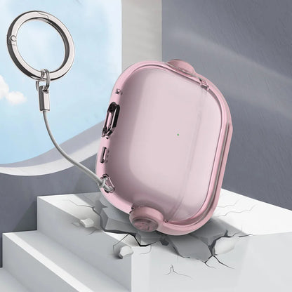 New Music Holder Cover For AirPods 4 Pro 2 AirPods Pro3 Pink Clear Bluetooth Earphone Cases For AirPods 2 3 Funda With Keychain