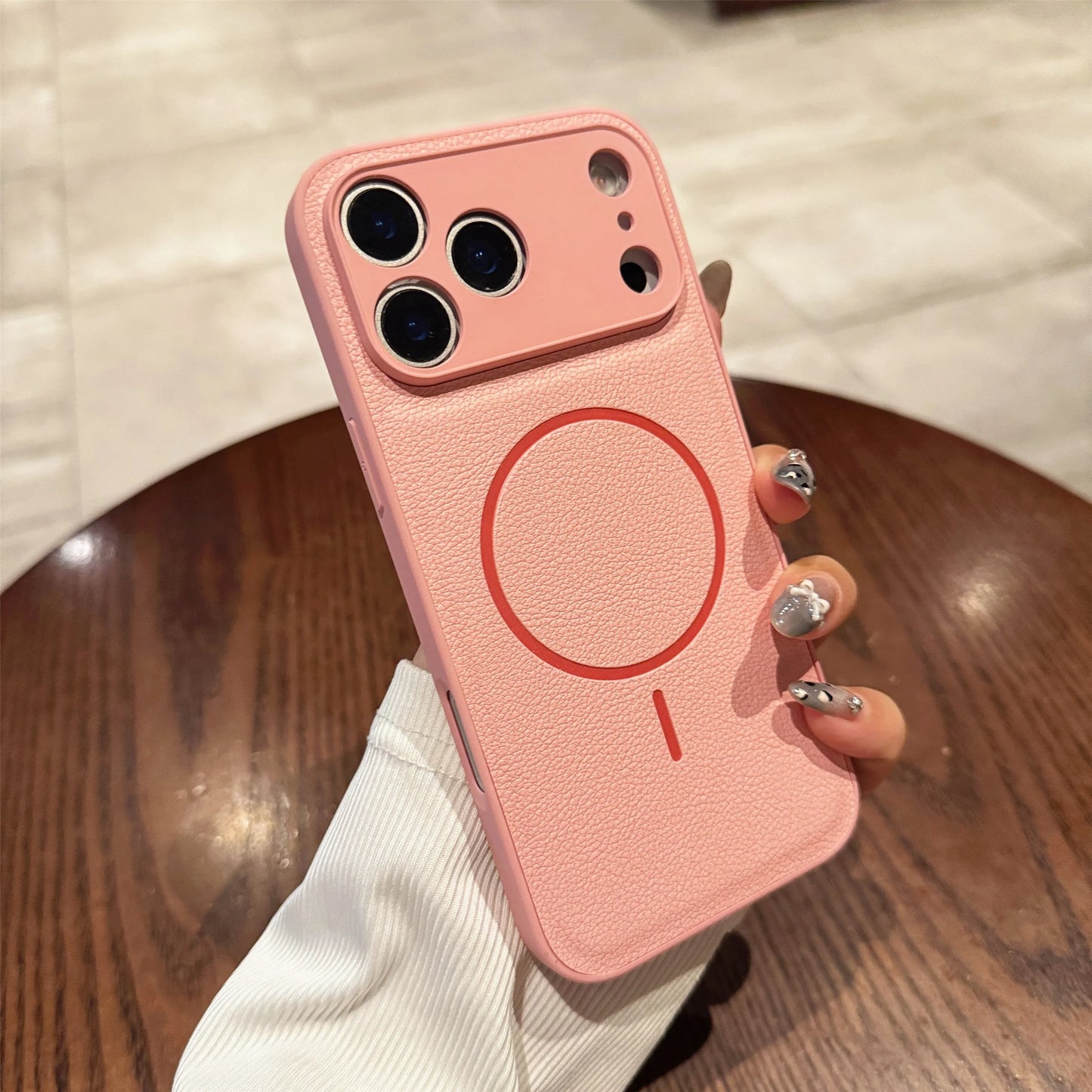 For Iphone17promax Magnetic Case Leather Pattern Matte Phone Case for IPhone 17 16 14 15 13 12 Pro Max Plus 11 for Magsafe Cover