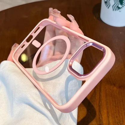 Shockproof Magnetic Wireless Charge Phone Case For iPhone 16 15 14 13 12 11 Pro Max 15 Plus Luxury Magsafe Hard Back pink Cover