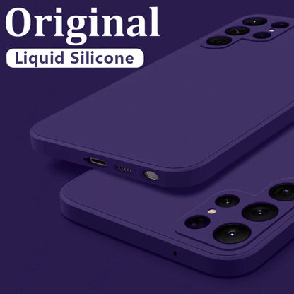 Case For Samsung Galaxy S24 S23 S22 S25 Ultra S24 FE A56 A55 A53 A52 A54 A16 A35 5G Shockproof Liquid Silicone Phone Cover Coque