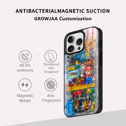 Super M-MarioS Bros Game Phone Case For iPhone 16 15 14 13 12 11 Pro Max Plus Mini Magsafe Mirror Wireless Magnetic Cover
