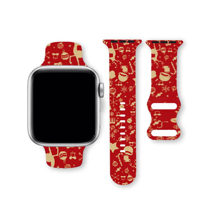 Christmas NEW year band For Apple Watch bands 41/42/44/45/46/49mm Holidays Xmas Santa Strap for iWatch Series Ultra SE 11 10 9 8