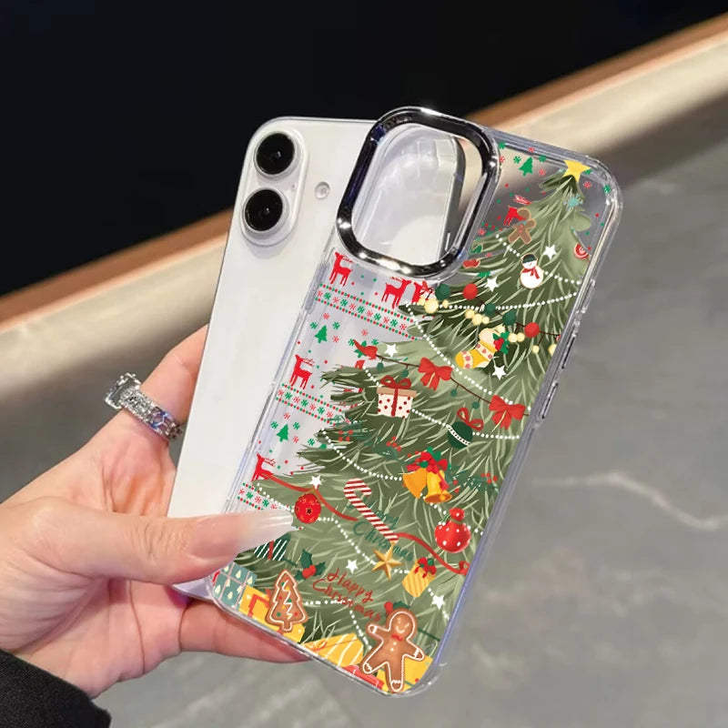Cute Christmas Santa Claus Tree Elk Phone Case For IPhone 11 12 Pro Max X XS MAX XR 6 6S 7 8 Plus 17 Air 16 15 Casing Soft Cover