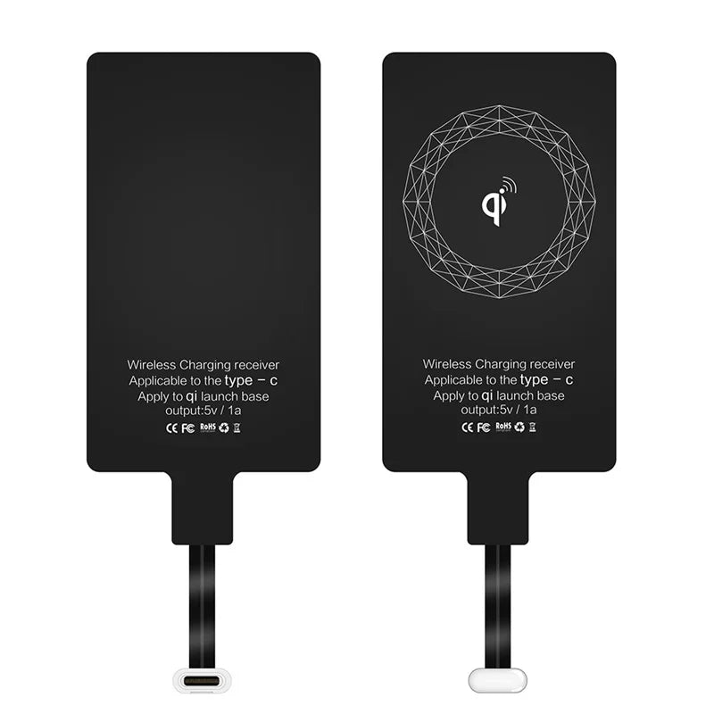 Universal Android Qi Wireless Charging Receiver Type C Wireless Charger Receiving Patch For Micro USB Smartphone For Iphone 6 7