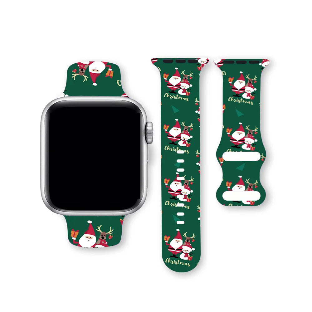 Christmas NEW year band For Apple Watch bands 41/42/44/45/46/49mm Holidays Xmas Santa Strap for iWatch Series Ultra SE 11 10 9 8