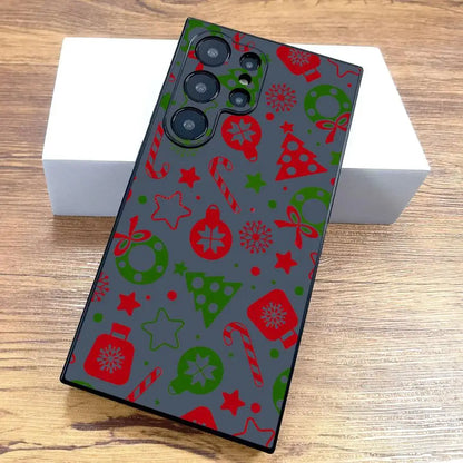 Creative Christmas Element Fashion Case for Samsung Galaxy S25 Edge S21 FE S24 Plus S23 Ultra S20 Black Soft Phone Cover