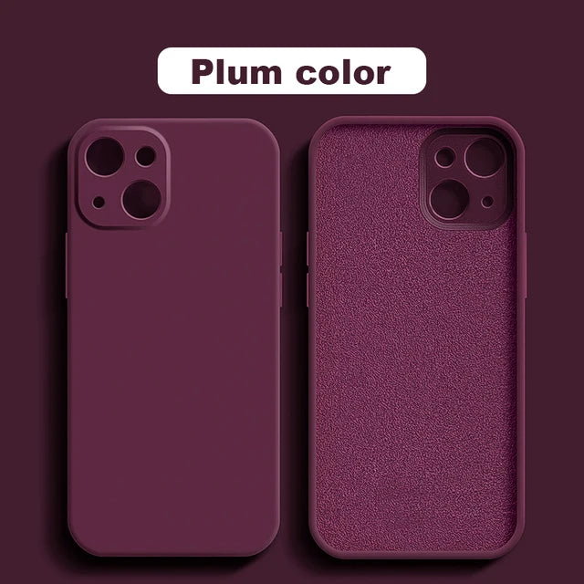 Full Protection case Dark Purple For iPhone 16 Liquid Silicone Phone Case 11 12 13 14 15 Pro Max Mini X XS XR 7 8 14 15 16 Plus