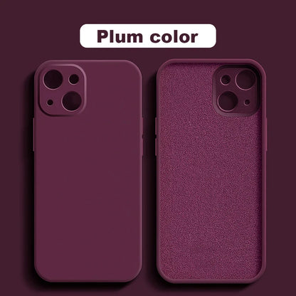 Full Protection case Dark Purple For iPhone 16 Liquid Silicone Phone Case 11 12 13 14 15 Pro Max Mini X XS XR 7 8 14 15 16 Plus