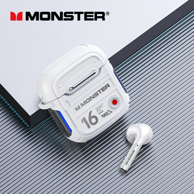 Original Monster XKT16 V5.3 Bluetooth Headphones Wireless HIFI Sound Earphones Low Latency Gaming Long Standby Earbuds