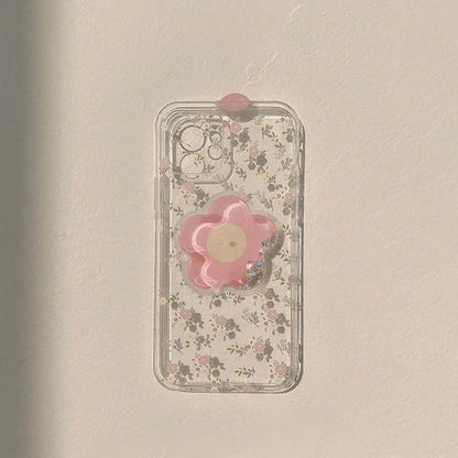 Daisy Flowers Grip Tok Holder Phone Case For Samsung Galaxy A55 A54 5G A34 A14 A15 A25 A24 S20 FE S21 S22 S23 Plus S24 S25 Ultra