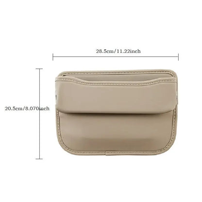 Car Seats Gap Bag Case Storage Bag PU Leather Auto Console Side Seat Pocket Organizer Reserved Charging Cable Hole Universal