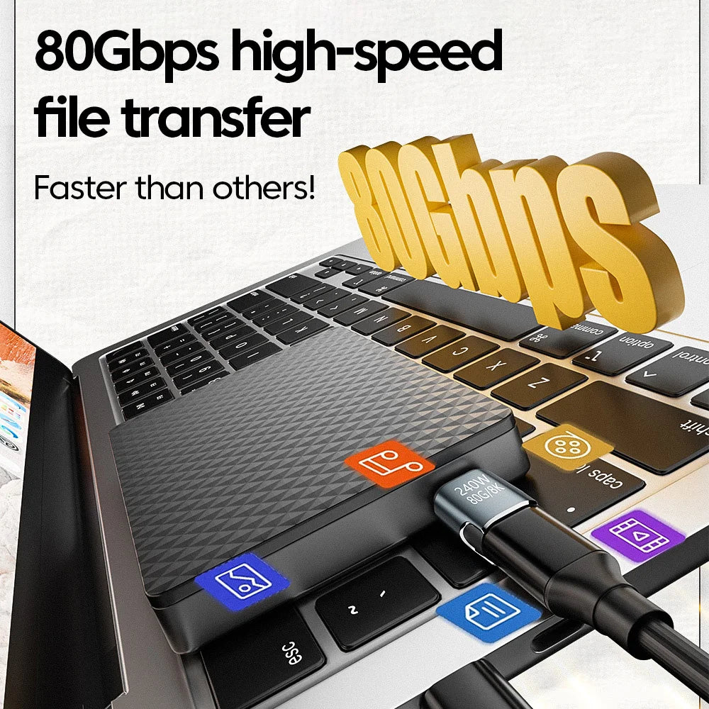PD 240W Type C to Type C Magnetic Adapter USB 4 Full-Featured 80Gbps 8K@60Hz Fast Charging USB-C Magnet Converter For iPhone 15