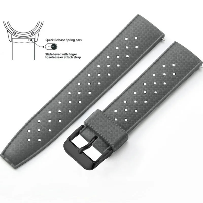 Tropical Silicone Watch Band Quick Release Watch Band 18mm 20mm 22mm Rubber Tropic Smart Watch Strap for Oris Seiko Citizen