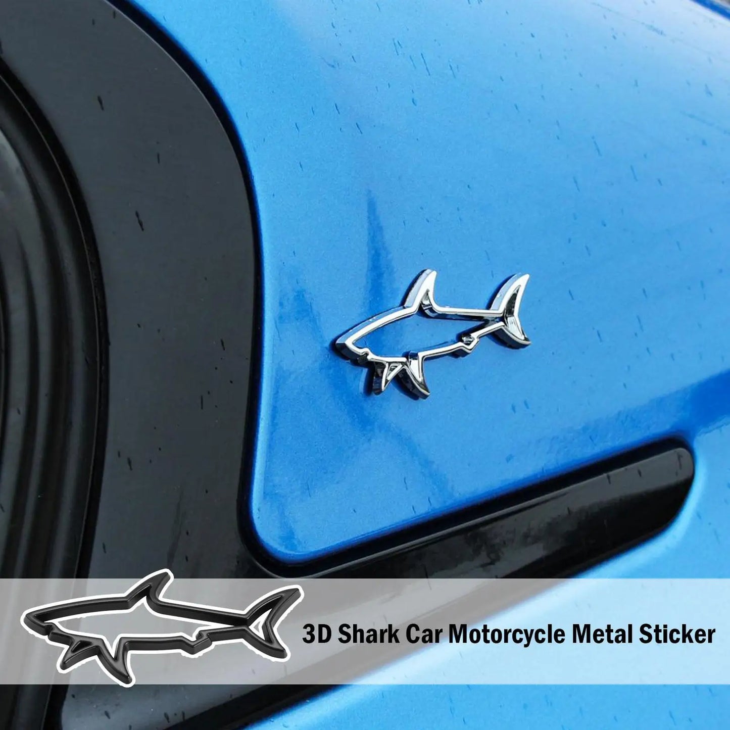 3D Metal Car Styling Sticker Hollow Shark Emblem Badge Decals Automobiles Motorcycle Car Label Scratch Sticker Universal