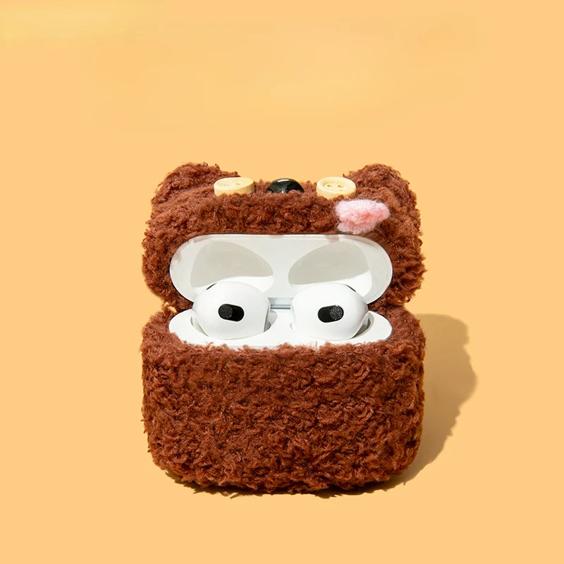 Rabbit Plush Case for AirPods 4 Airpod 1 2 3 Pro Pro2 Bluetooth Earbuds Charging Box Protective Earphone Case Cover
