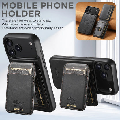 Magnetic Detachable Leather Wallet Case for iPhone 17 Pro Max 17 Air 17Pro Cover Shockproof Kickstand Card Holder Shell Fundas