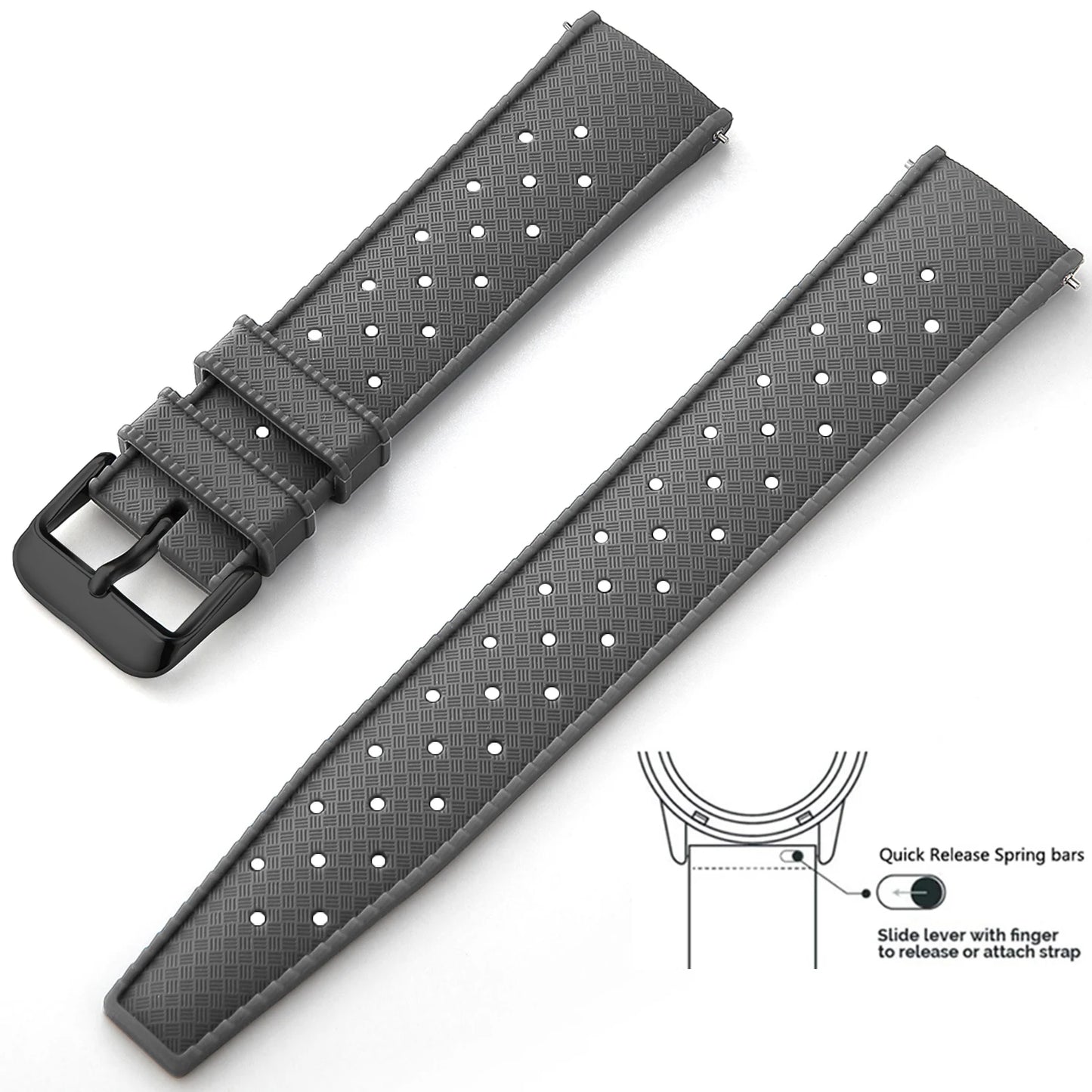 Tropical Silicone Watch Band Quick Release Watch Band 18mm 20mm 22mm Rubber Tropic Smart Watch Strap for Oris Seiko Citizen