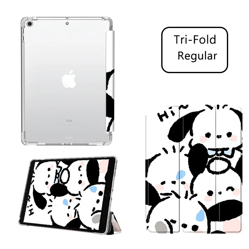 Pochacco Ipad Case for 10th Generations 10.9in Pro 11in Cartoon Case Air 4 5 Mini6 8.3in Tablet Case 9th 10.2in Protective Cases