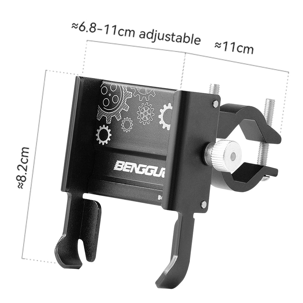 Handlebar Mobilephone Support Aluminium Alloy Bike Phone Support Bracket 360 Degree Rotation Shockproof Cycling Accessories - covers4phones