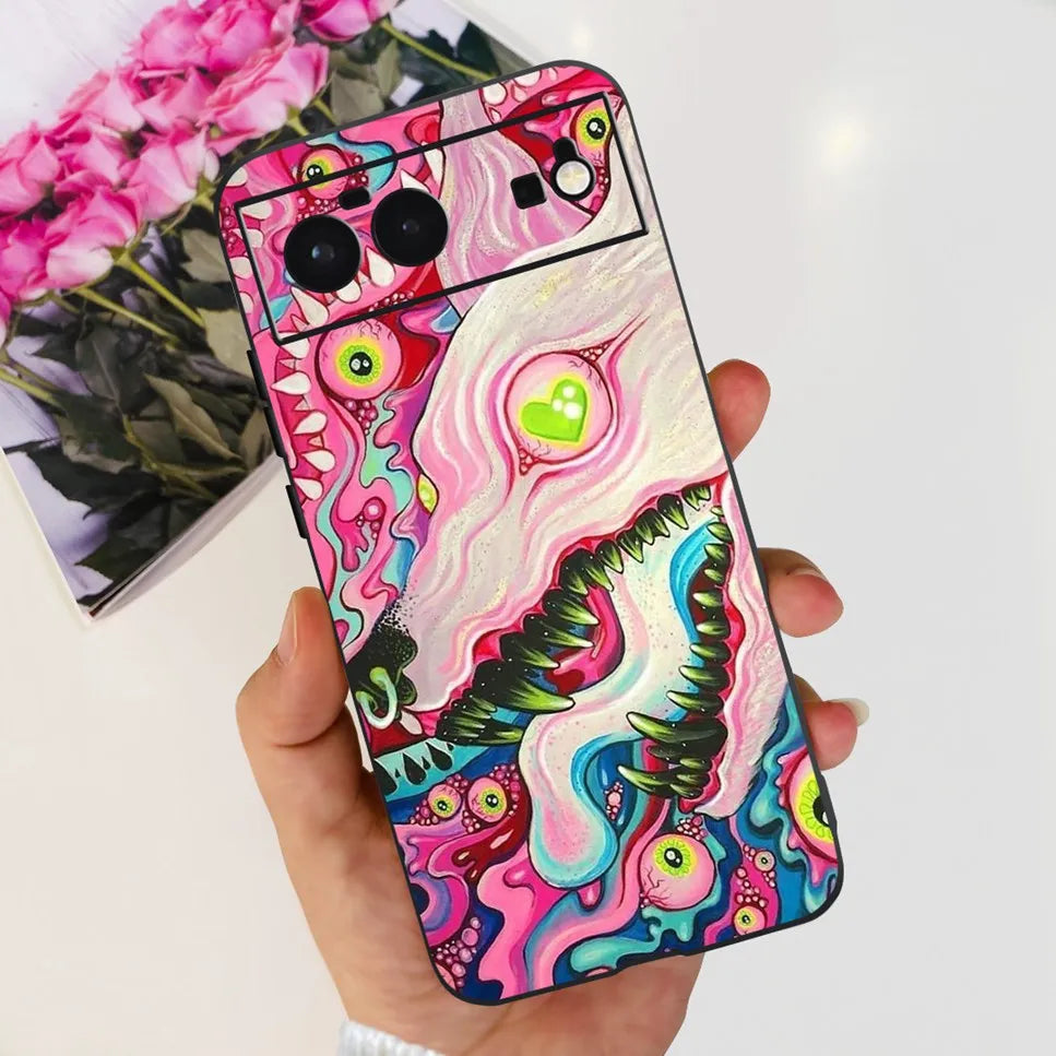 For Cover Google Pixel 6 Case Cute Cat Cartoon Bumper Back Shockproof Soft TPU Case For Google Pixel 6A 6PRO Pixel 6 Phone Cases