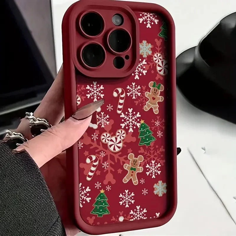 Winter Christmas Design Phone Case For iPhone 16 15 14 13 Pro Max 11 12 X XR XS Max 16E 7 8 Plus Shockproof Soft Silicone Cover