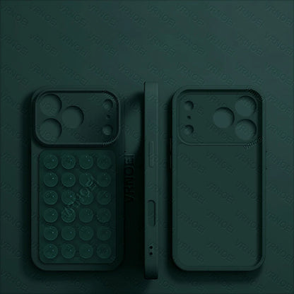 Fashion 2IN1 Suction Cup Bracket Lens Protection Phone Cases For iPhone 17 16 13 11 14 15 12 17 Pro Max Case Phone Accessories