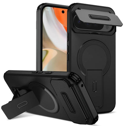 For Magnetic Magsafe Fold Stand Case For Google Pixel 9 10 pro XL 9A Military Armor Slide Flip Camera Protection Phone Cover