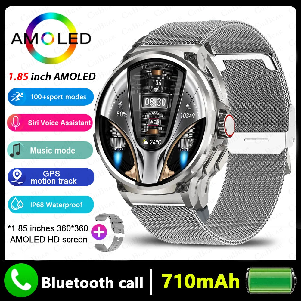 2025 New Military GPS V69 Smart Watch Men 1.85 inch 710 mAh Heart Rate GPS Sports IP68 Waterproof Bluetooth Talk  Smartwatch Man