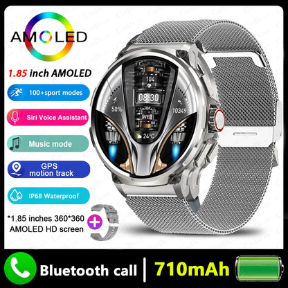 2025 New Military GPS V69 Smart Watch Men 1.85 inch 710 mAh Heart Rate GPS Sports IP68 Waterproof Bluetooth Talk  Smartwatch Man