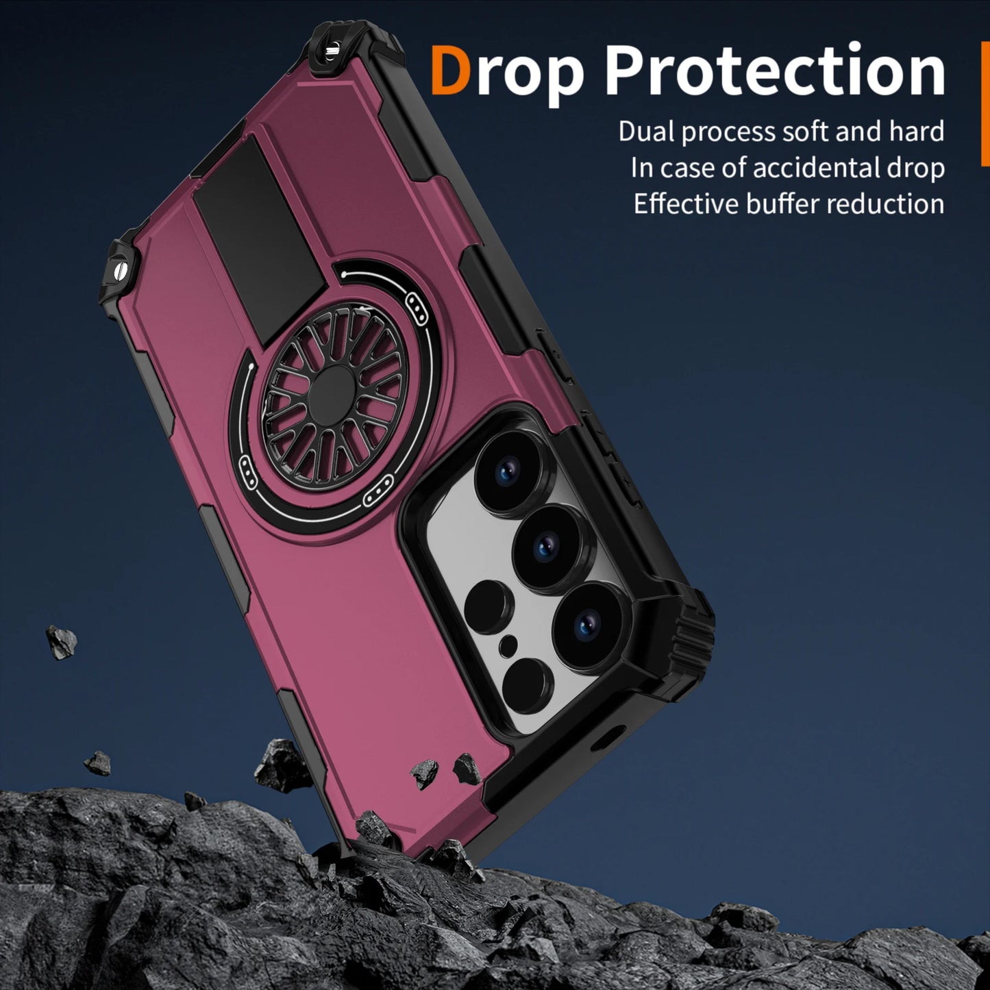 Soft TPU+Hard PC Magnetic Phone Case With Stand For Magsafe Samsung Galaxy S25 Edge S24 FE S23 Ultra Plus Anti Shock Back Cover