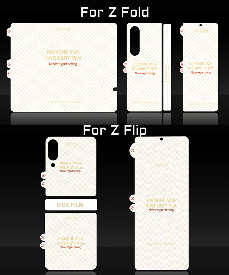 Diamond Tpu Hydrogel Film For Samsung Galaxy Z Fold 7 6 5 4 3 2 Anti oil Stains Screen Protector Flip 7 FE 6 Front Back Fold7 5G