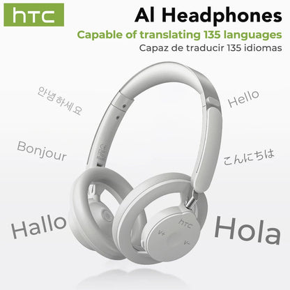 HTC HP06 Open-Ear Wireless Headphones Bluetooth V6.0 Airy Foldable AI Translate Headset for PC Laptop Phone TV Ultralight Hollow