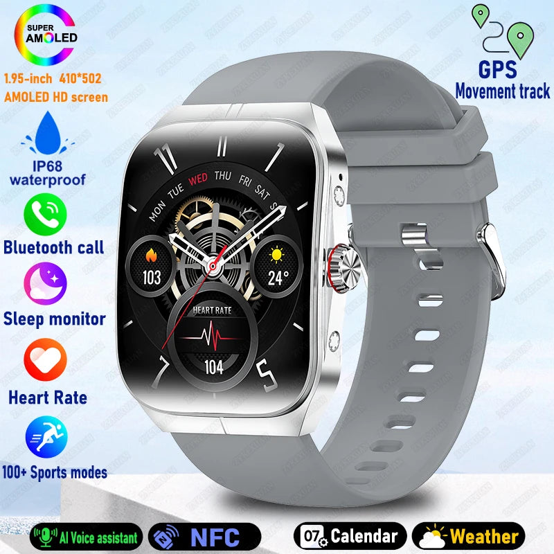 2025 New HD  AMOLED screen For OPPO Watch 4 Pro Sports Smart Watches Men GPS Track Waterproof Bluetooth Call NFC Smart Watch