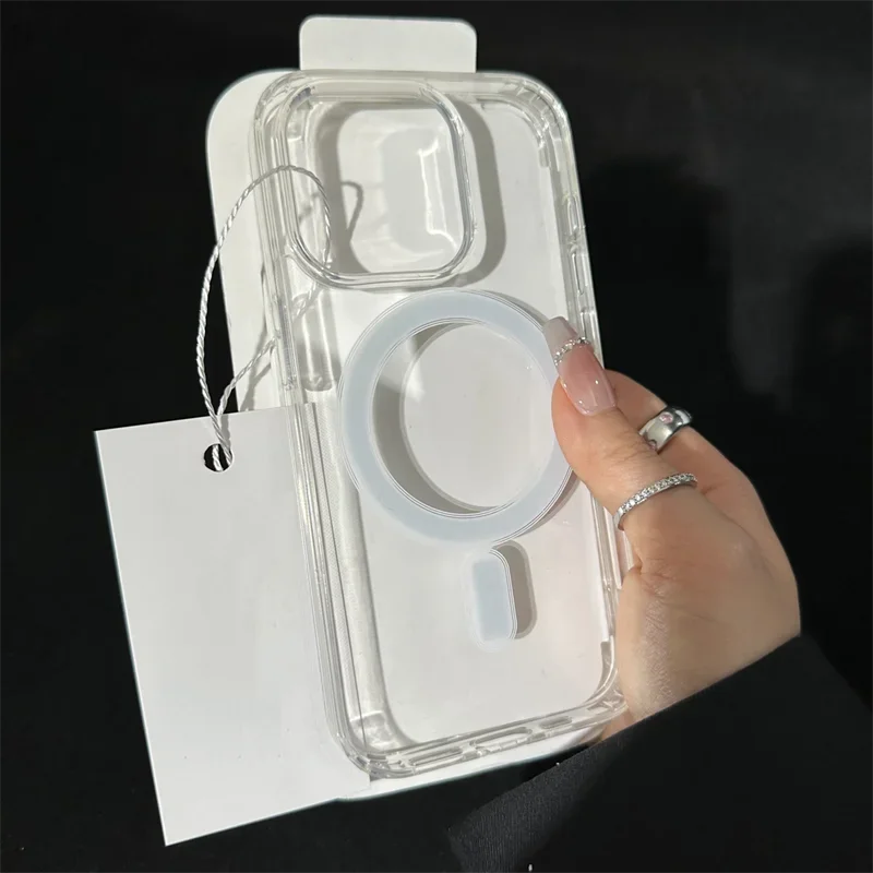 Cute Hello Kitty Magnetic Grip Holder Magsafe Wireless Charge Phone Chain Case For iPhone 16 15 12 Pro Max 14 Plus 13 Mini Cover
