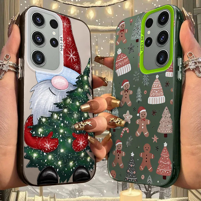 Christmas Tree Santa Claus Case for Samsung Galaxy S25 S24 S23 S22 Ultra S21 Plus S20 FE A73 A72 A71 A56 A55 A54 A53 A52 Cover