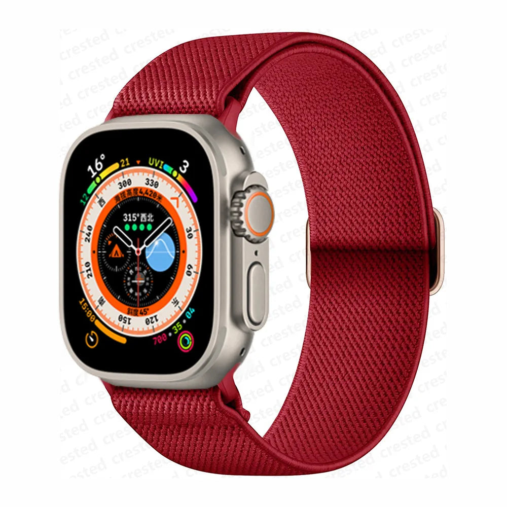 Scrunchie Strap for Apple watch band 45mm 44mm 40mm 41mm 42mm 46mm 49mm Elastic Nylon bracelet iWatch 11 10 9 8 7 6 se Ultra 3/2