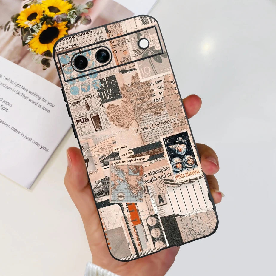For Google Pixel 8A Case Stylish Painted Cover Soft TPU Shockproof Phone Case For Google Pixel 8 Pro Pixel8A Fundas Coque Bumper