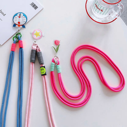 New colorful woven cartoon lanyard mobile phone lanyard wrist strap Crossbody rope anti-loss rope key bag multi-purpose lanyard