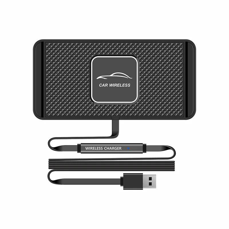 Car Wireless Charger Pad Base USB Cable for iPhone 16 15 14 13 12 Pro Max Samsung Xiaomi Airpods Pro 2 LG Fast Charging Station