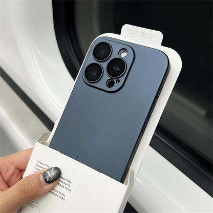 Original Color Ultra Thin Matte PC Case for iPhone 16 15 14 Plus 13 12 11 Pro Max Glass Camera Protection Shockproof Slim Case