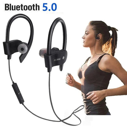 Bluetooth 5.0 Wireless Earphones Sports Headset Ear-Hook Waterproof Earbuds Neckband Magnetic Headphone With Mic For Smartphone