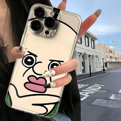 Funny Couple Cartoon Protect pattern Phone Case For iPhone 16 15 14 13 12 11 Pro Max XR XS Max78Plus Y2K Korean Comic Cute Case