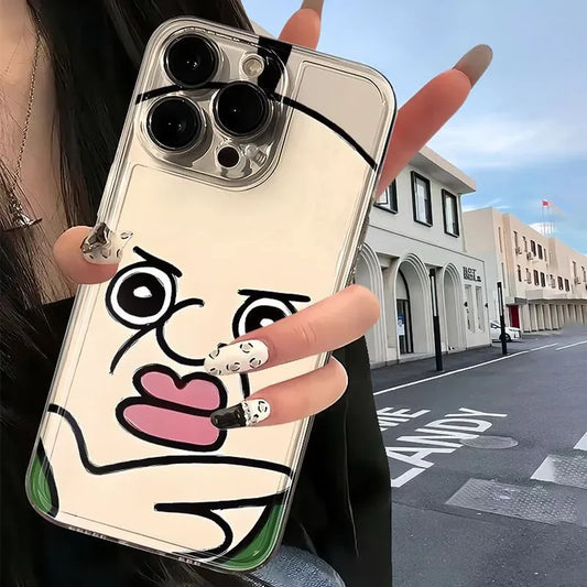 Funny Couple Cartoon Protect pattern Phone Case For iPhone 16 15 14 13 12 11 Pro Max XR XS Max78Plus Y2K Korean Comic Cute Case