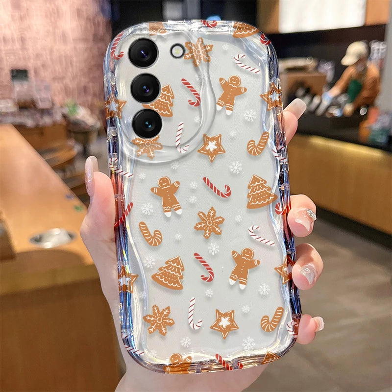 Christmas Pattern Case for Samsung Galaxy S24 S23 S22 S21 Ultra Plus S20 FE A73 A72 A71 A55 A54 5G A53 A52 A51 4G A50S A50 Cover